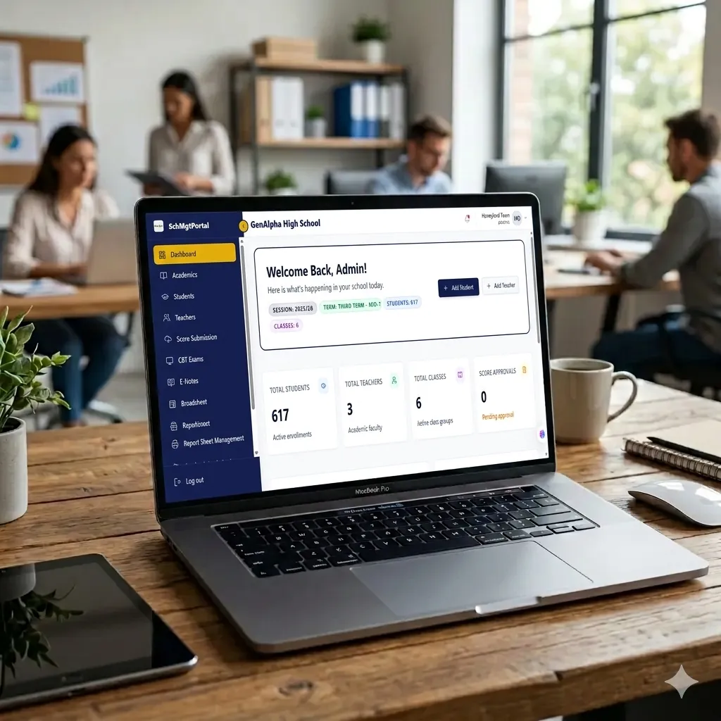 SchMgtPortal Dashboard Mockup